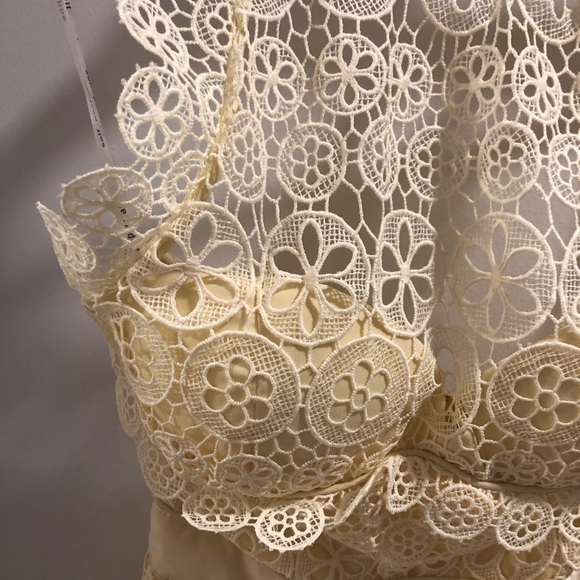 NWT Self-Portrait Yellow Floral Lace Dress - Picture 4 of 8